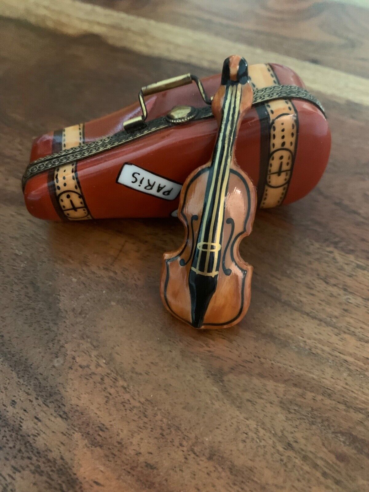 Limoges Box Pient Main, France, Genuine  & Authentic  Violin & Case