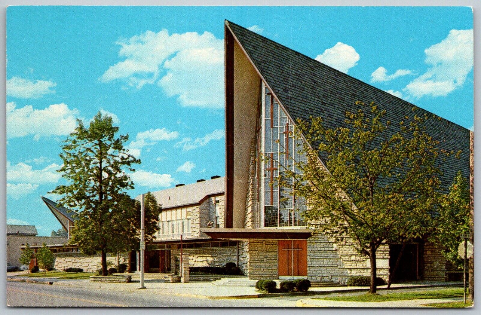 Westerville Ohio 1959 Postcard Westerville Methodist Church