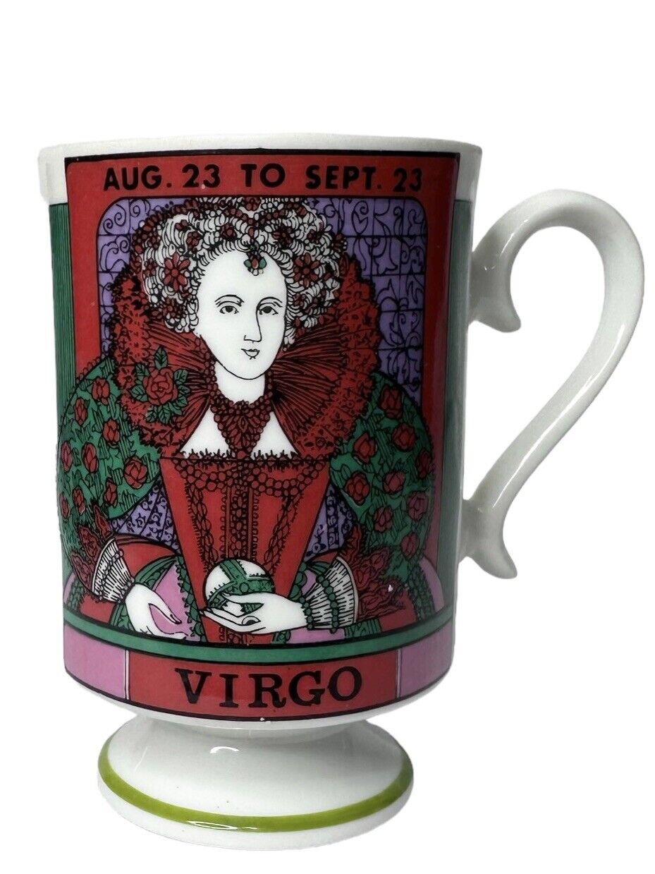 Virgo Zodiac Horoscope Sign Ceramic Pedestal Coffee Cup August/September 1970\'s