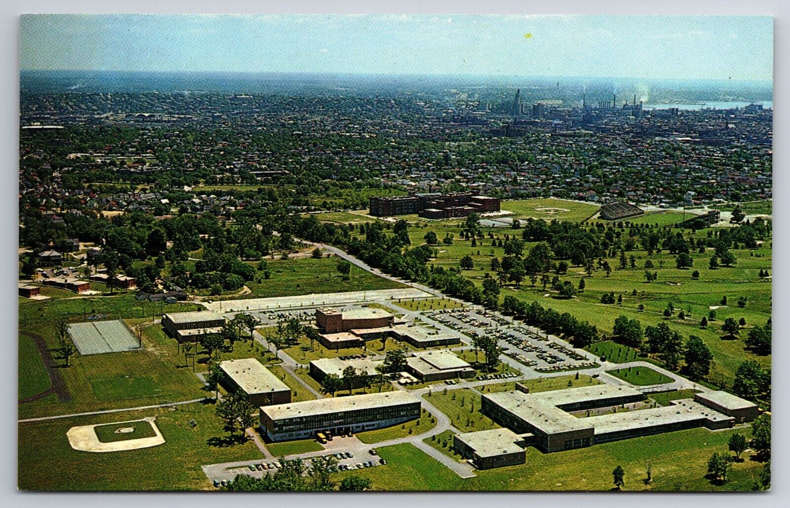 Vintage Postcard RI Providence Rode Island College Aerial View -3560