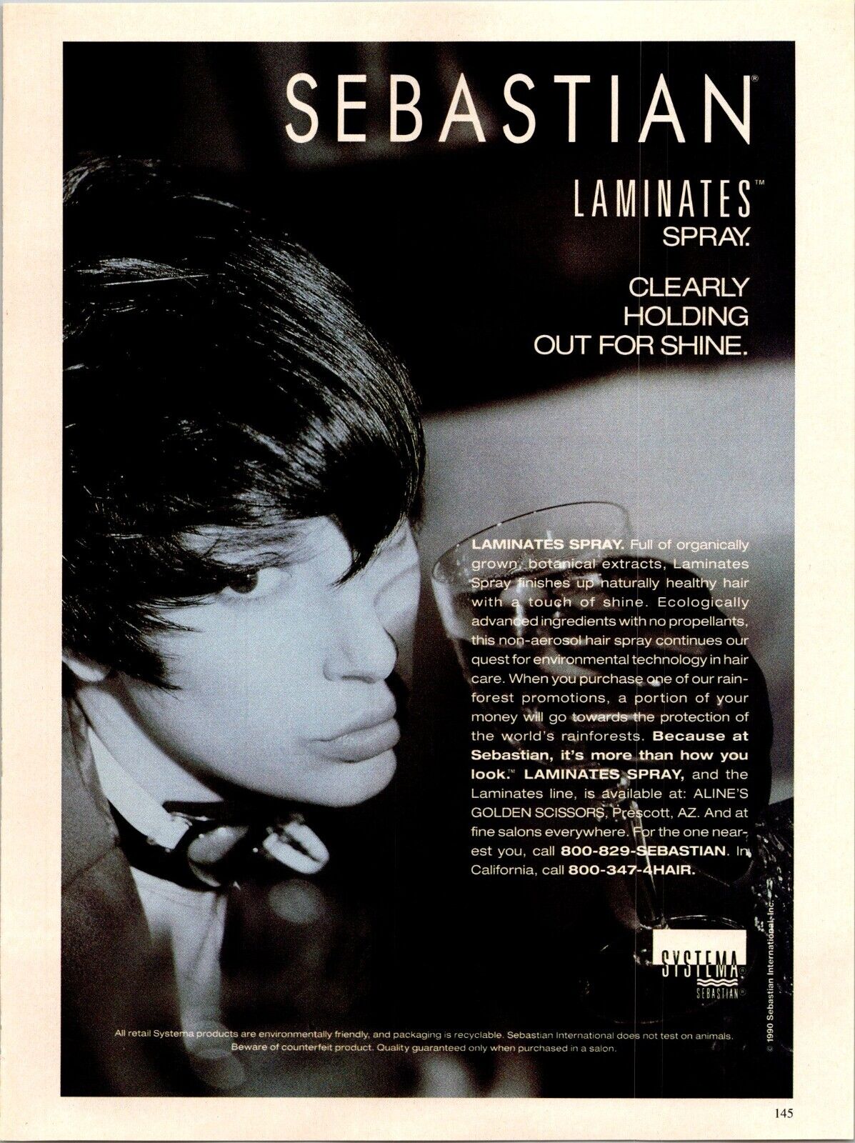 Vintage Print Advertisement 1990 Sebastian Laminates Spray