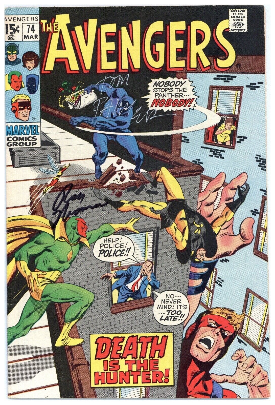 Avengers   # 74   FINE VERY FINE   March 1970   SIGNED by 2 creators. See photos