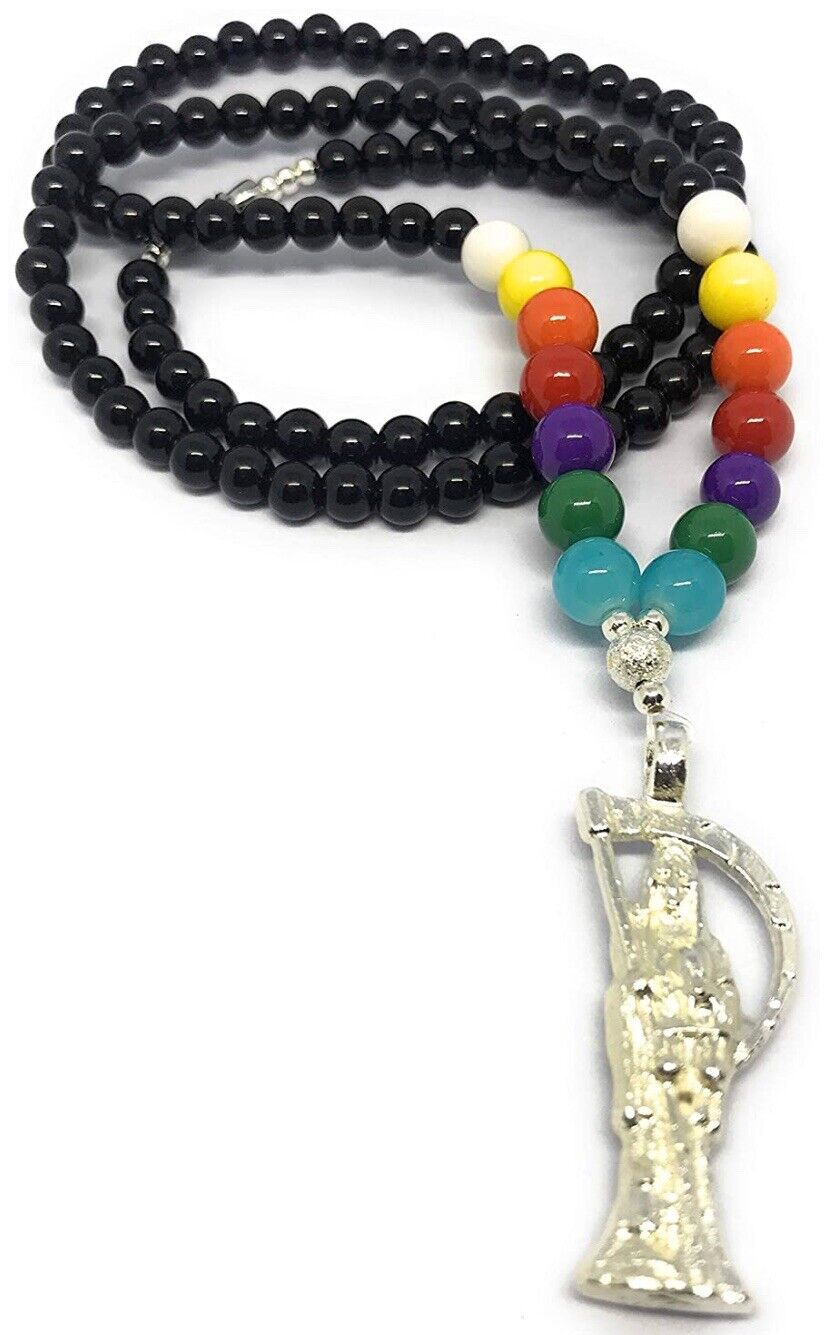 Holy Death’s 7 Powers Necklace Rosary Style. Collar De Las 7 Potencias Rosario