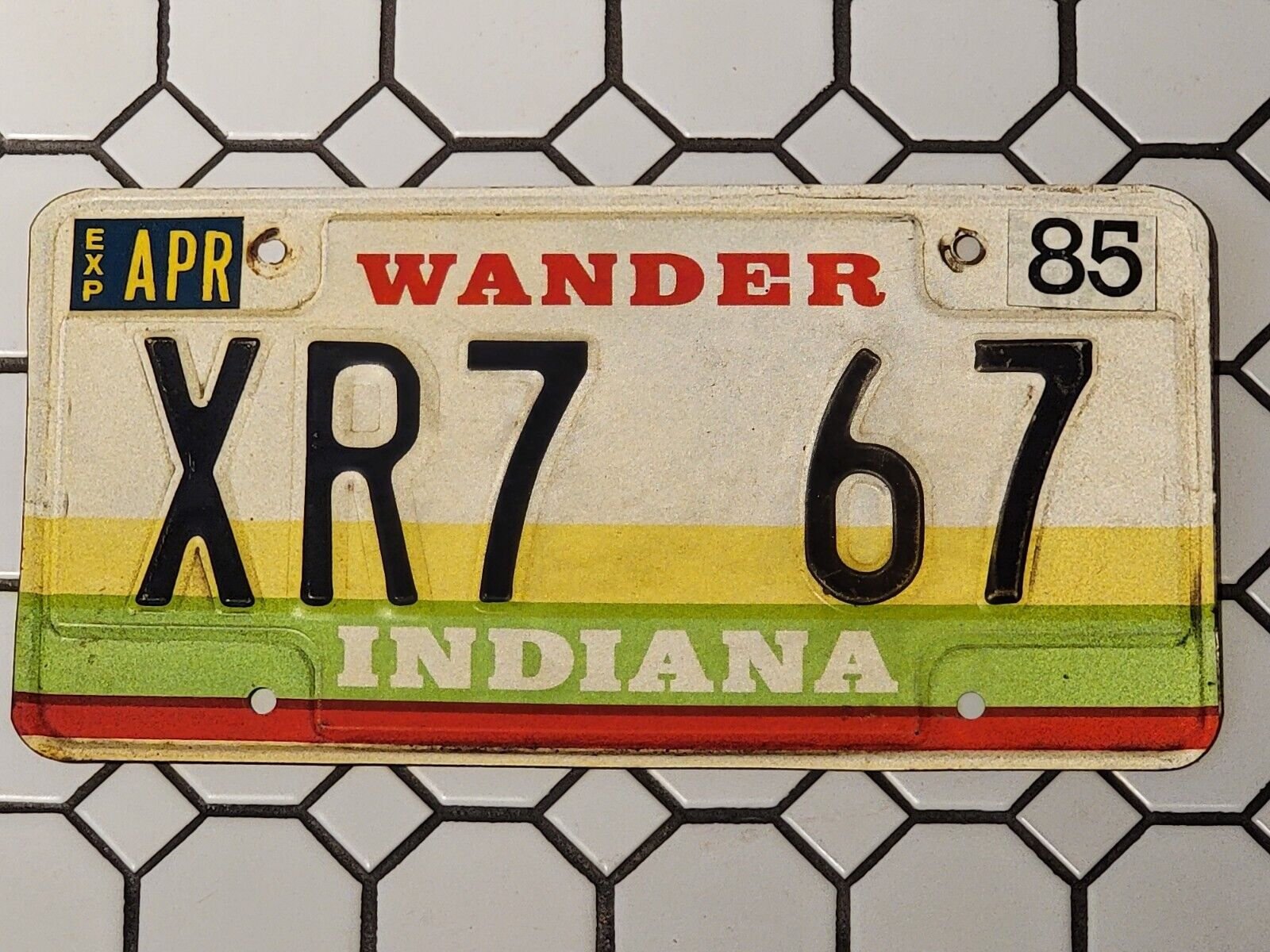 SUPER RARE 67 Mercury Cougar XR7 Vanity Indiana Wander License Plate Genuine 85