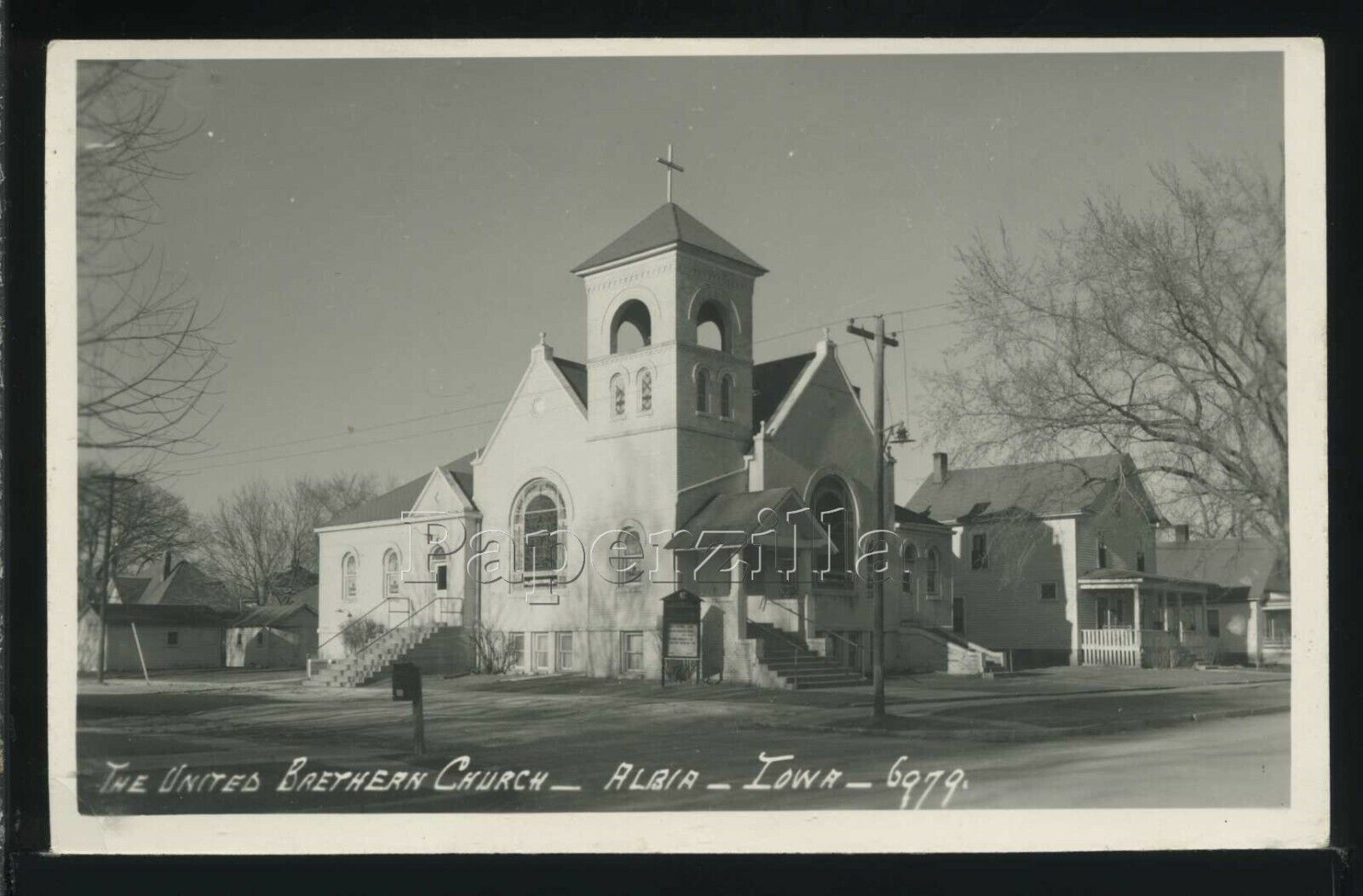 IOWA Albia RPPC 1940\'s UNITED BRETHREN CHURCH by Hamilton Photo No.6979