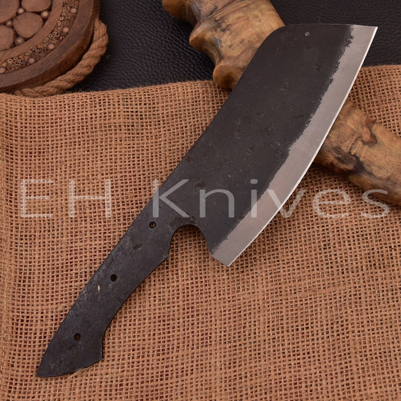 CUSTOM FORGED Carbon Steel Blank Blade Chef Cleaver Knife Making Supplies 3231