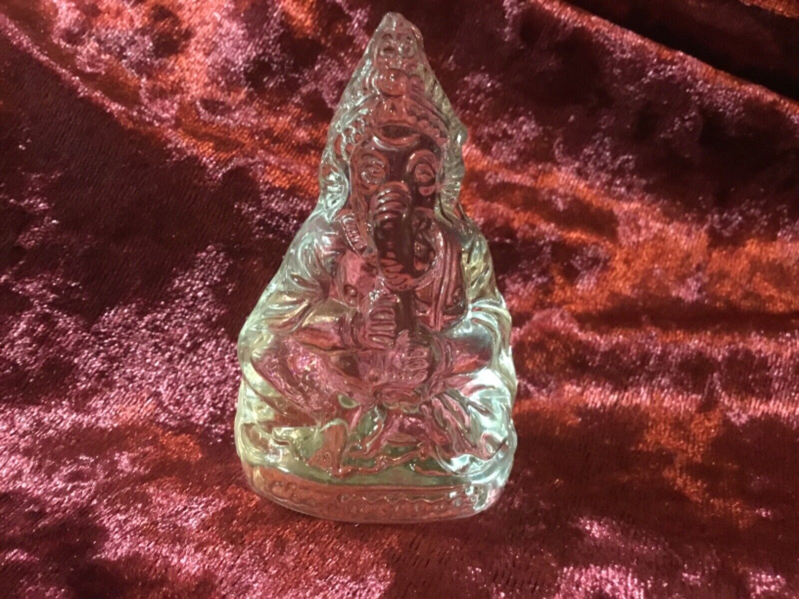 Crystal Hindu Elephant God Ganesha Ganesh Beautiful Clear Crystal