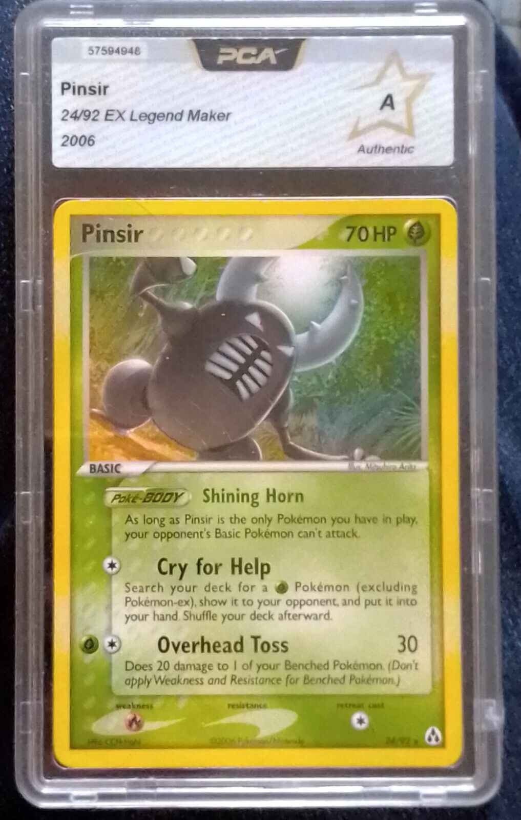 Pokemon-Pinsir-EX Legend Maker-24/92-2006-PCA Card