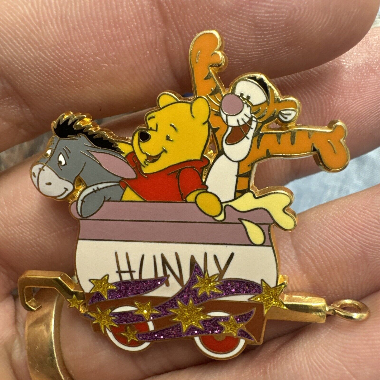 Disney Character Train Mystery Tin Winnie the Pooh Hunny Pot Tigger Eeyore Pin
