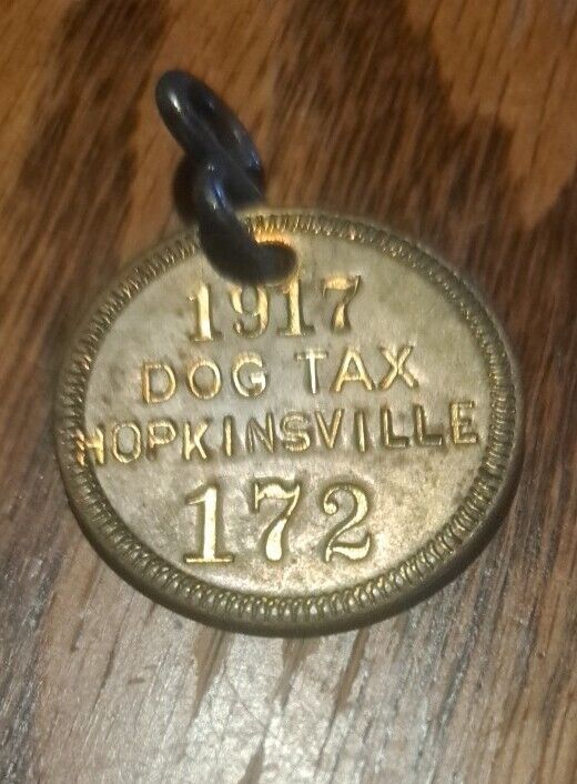 Antique 1917 Hopkinsville Christian County Ky Kentucky dog Tax license tag
