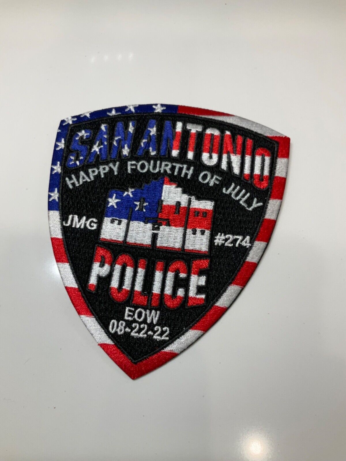 4th of July San Antonio Police  State Texas TX EOW patch Commemorative