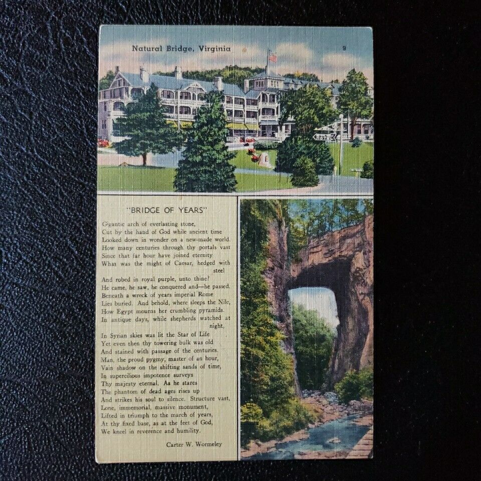 Natural Bridge VA-Bridge of Years Story And Scenery Vintage Postcard Posted 1948