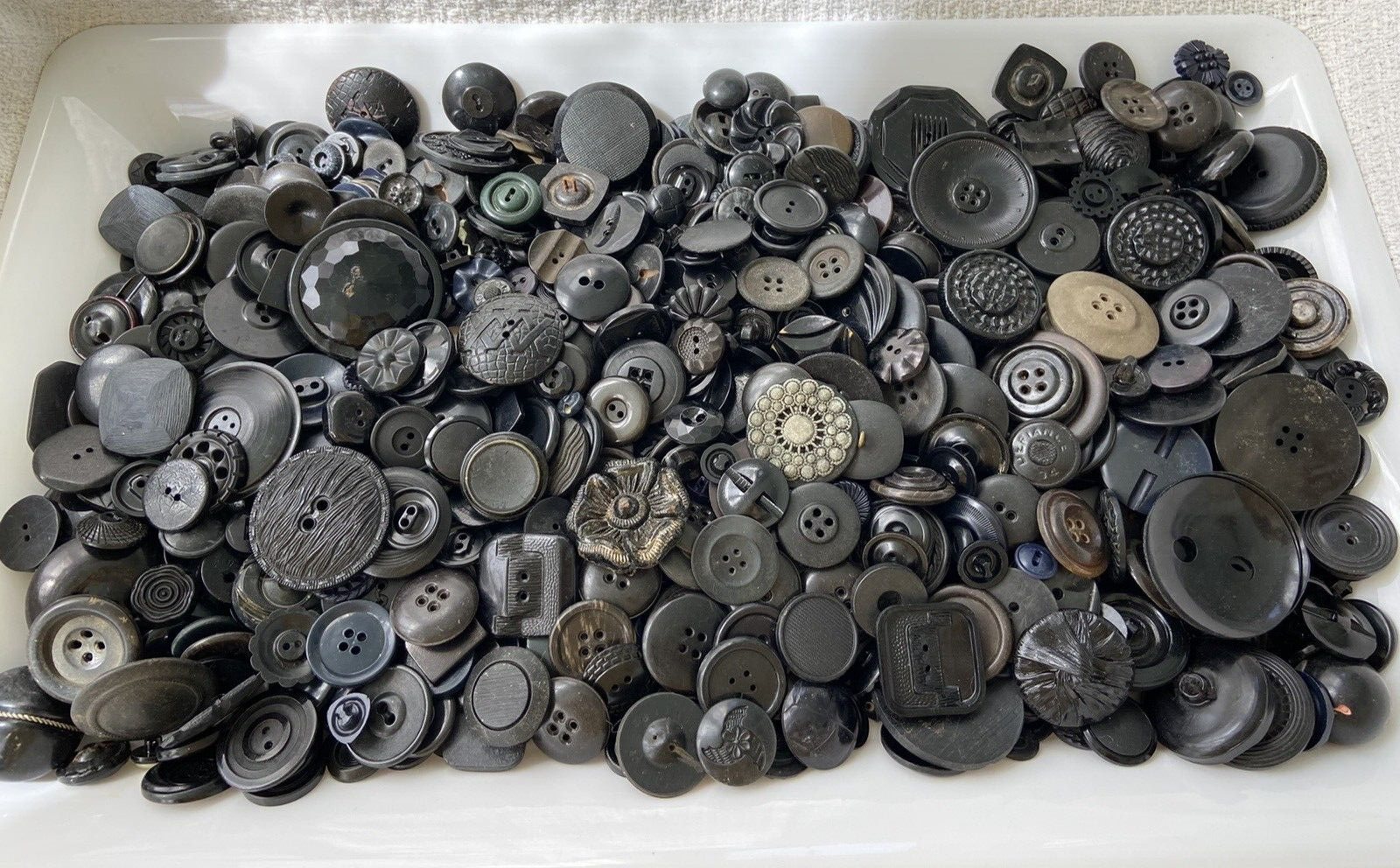 Beautiful Collection of Over 3 Pounds of Vintage & Antique Black Buttons