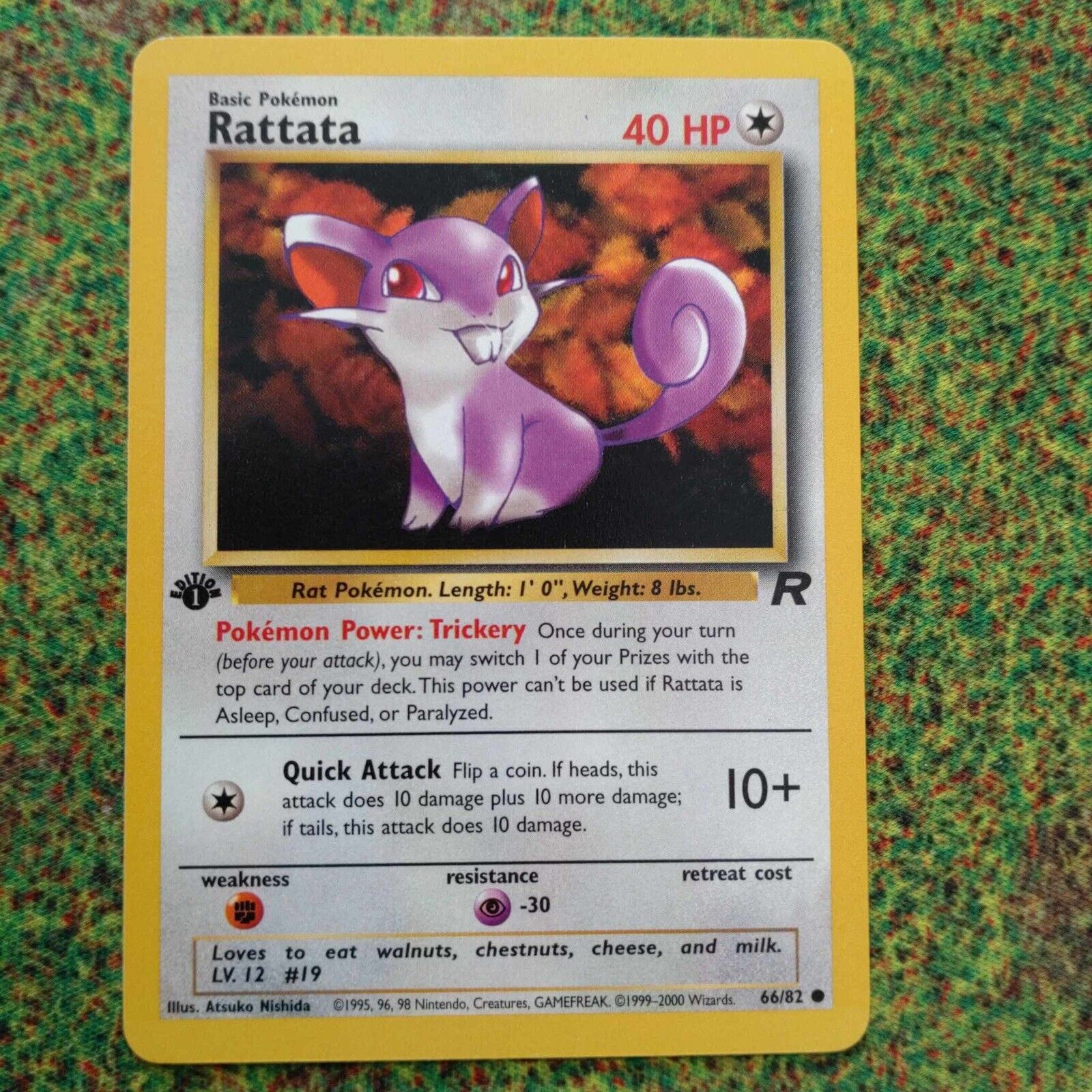 Pokémon Trading Cards Team Rocket Set Rattata 1st Edition Mint / Near Mint 66/82