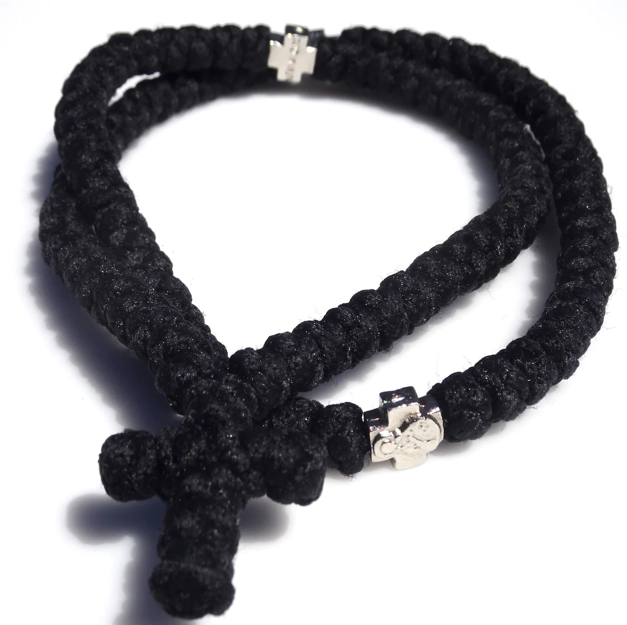 100 Knots Extra Long Orthodox Prayer Rope with Knotted Cross