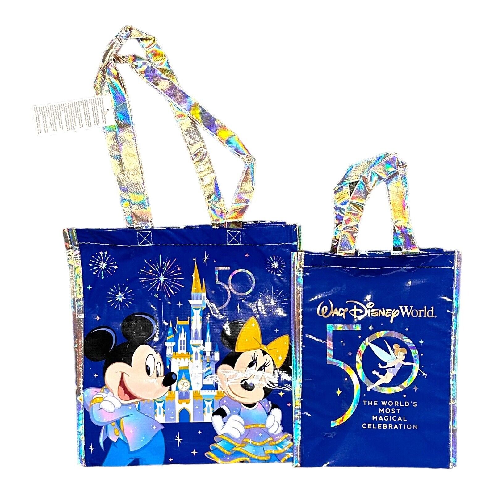 NEW Walt Disney World 50th Anniversary Celebration Reusable Tote Bag Set S M
