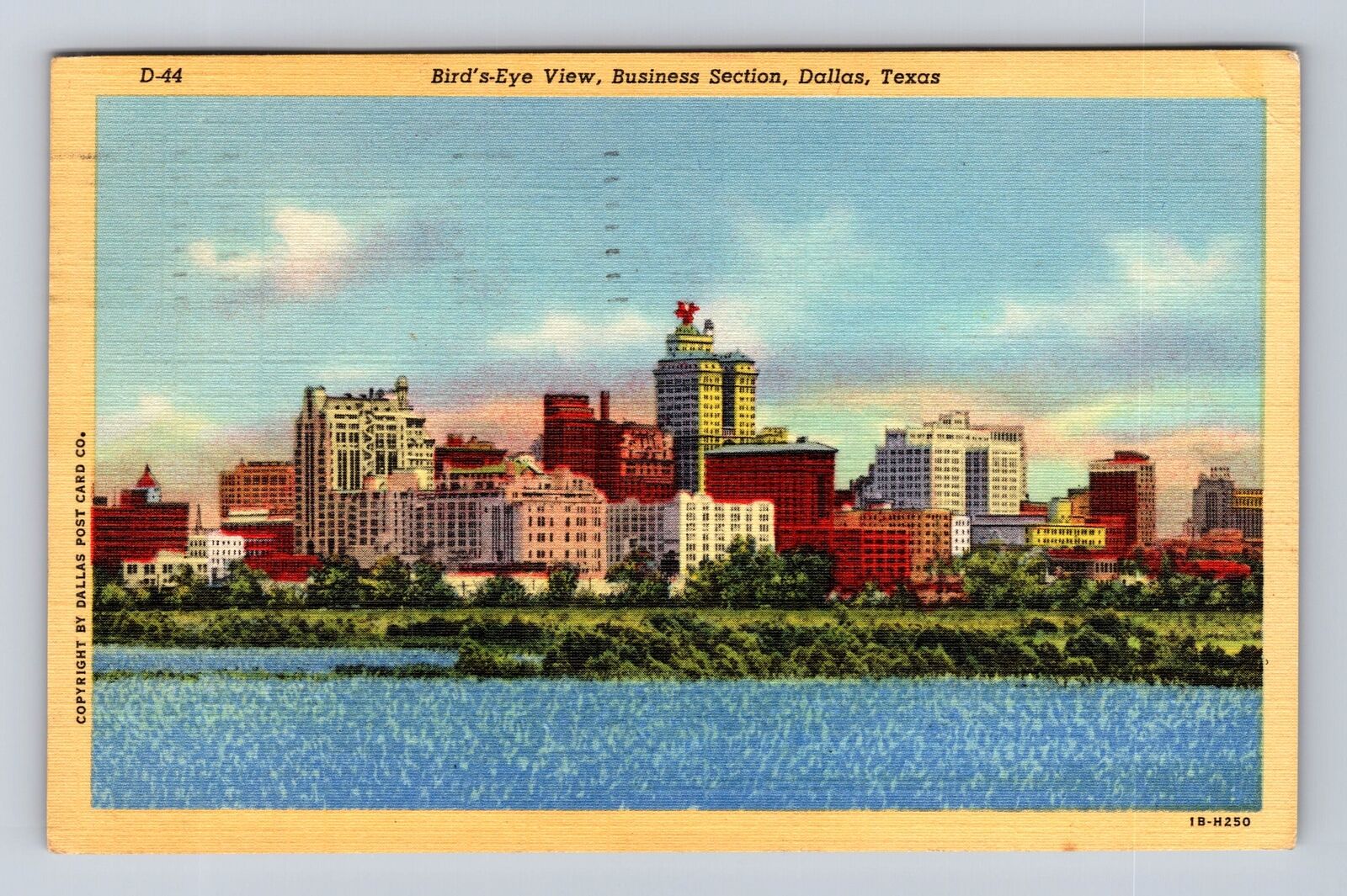 Dallas TX-Texas, Birds Eye View Of Business Section Vintage c1949 Postcard