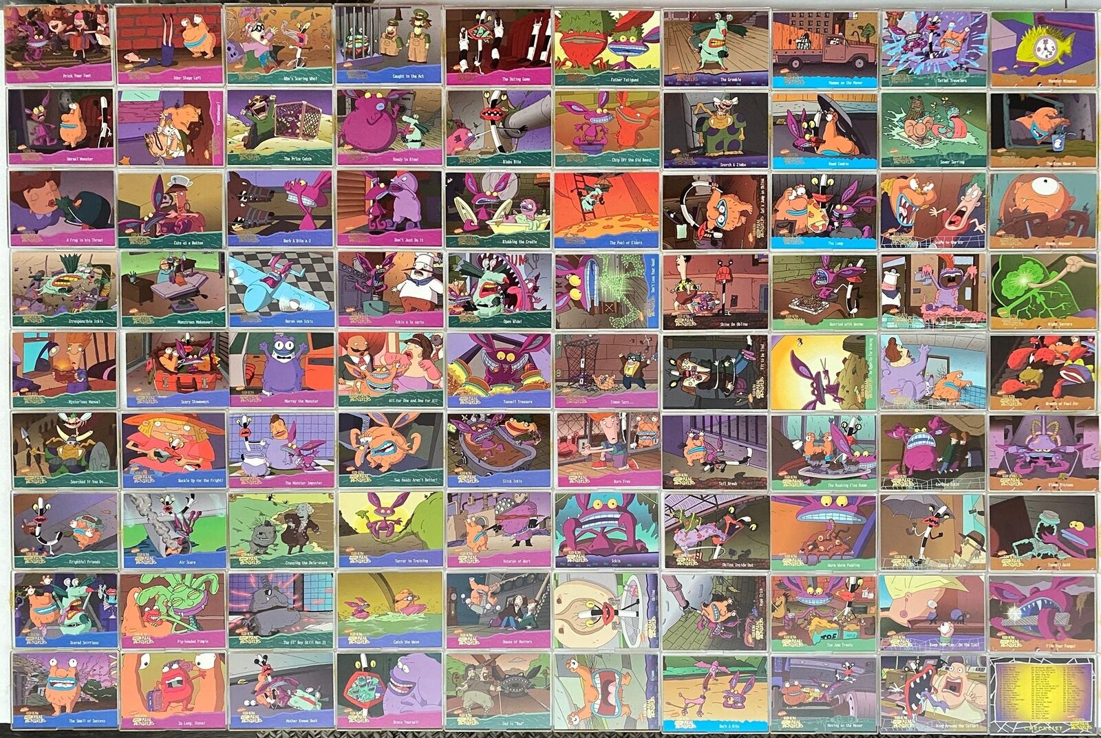 1995 AAAHH Real Monsters Complete Base Trading Card Set of 90 Fleer Ultra