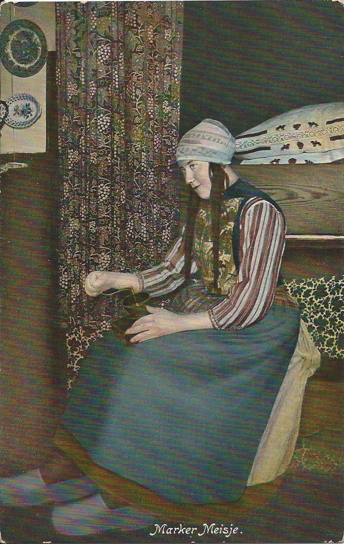 Postcard Marken Holland Netherlands Traditional Costume Wooden Shoes 1907 Unused