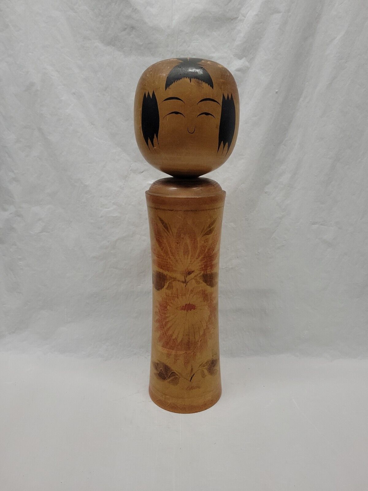 Vintage Large Japanese Traditional Dento Kokeshi Doll Signed By Artist 14in 5025
