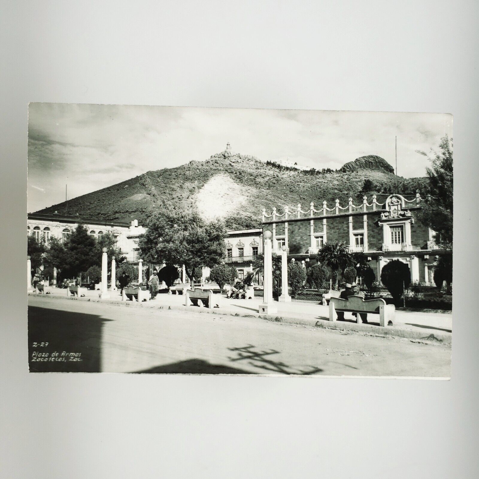 Plaza de Armas Zacatecas RPPC Postcard 1950s Mexico Hidalgo Avenue Street B2880