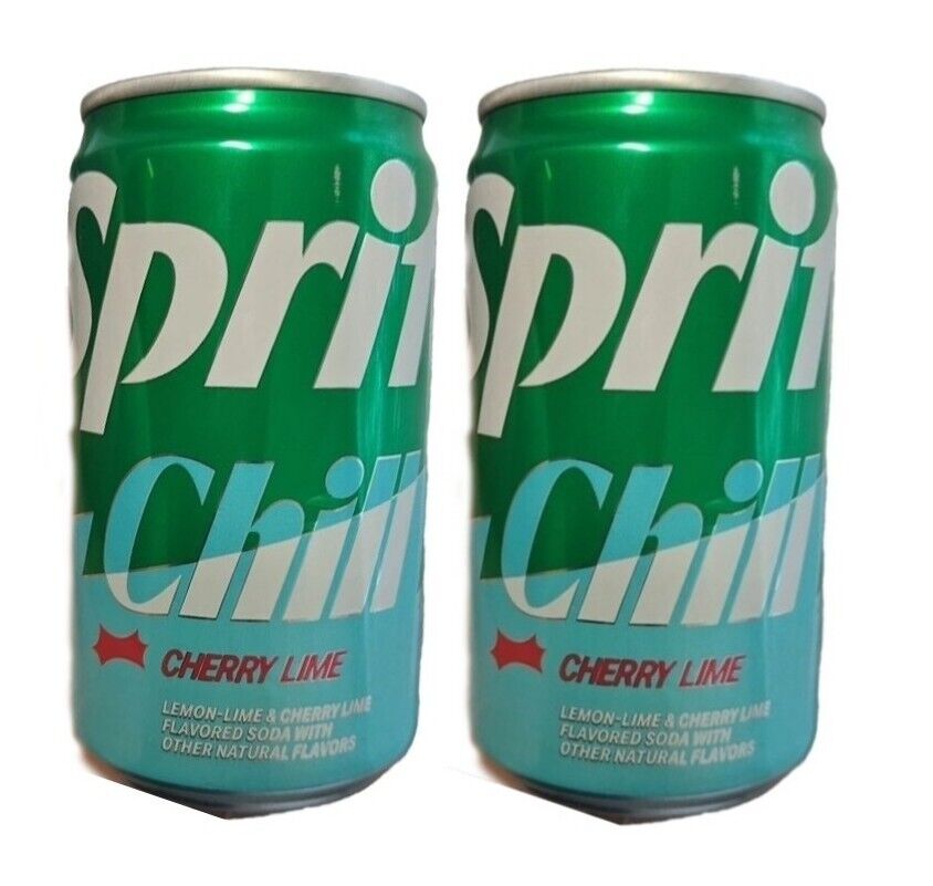 2x Sprite Chill Cherry Lime 12oz Cans Limited Edition 2024
