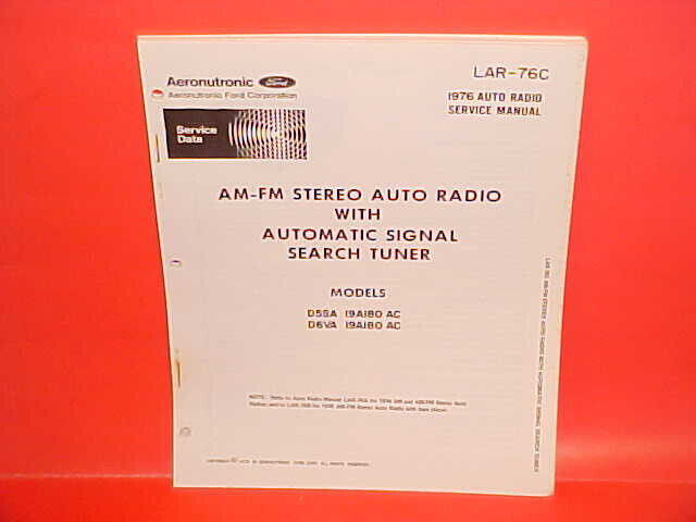 1976 LINCOLN MARK IV TOWN CAR PHILCO SEARCH TUNER AM-FM RADIO SERVICE MANUAL 76
