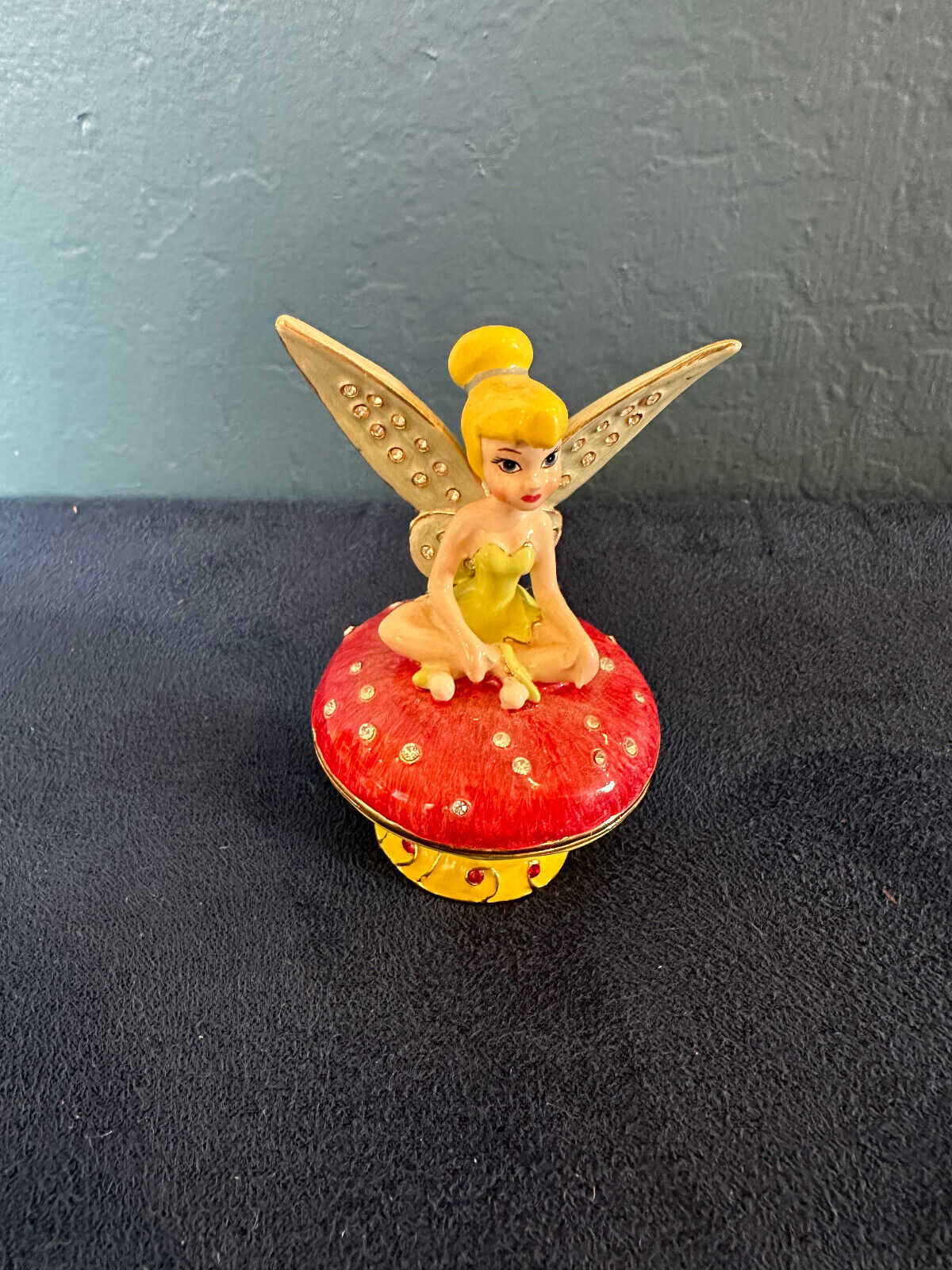 Vintage Disney Tinker Bell Figurine Statue Trinket Box