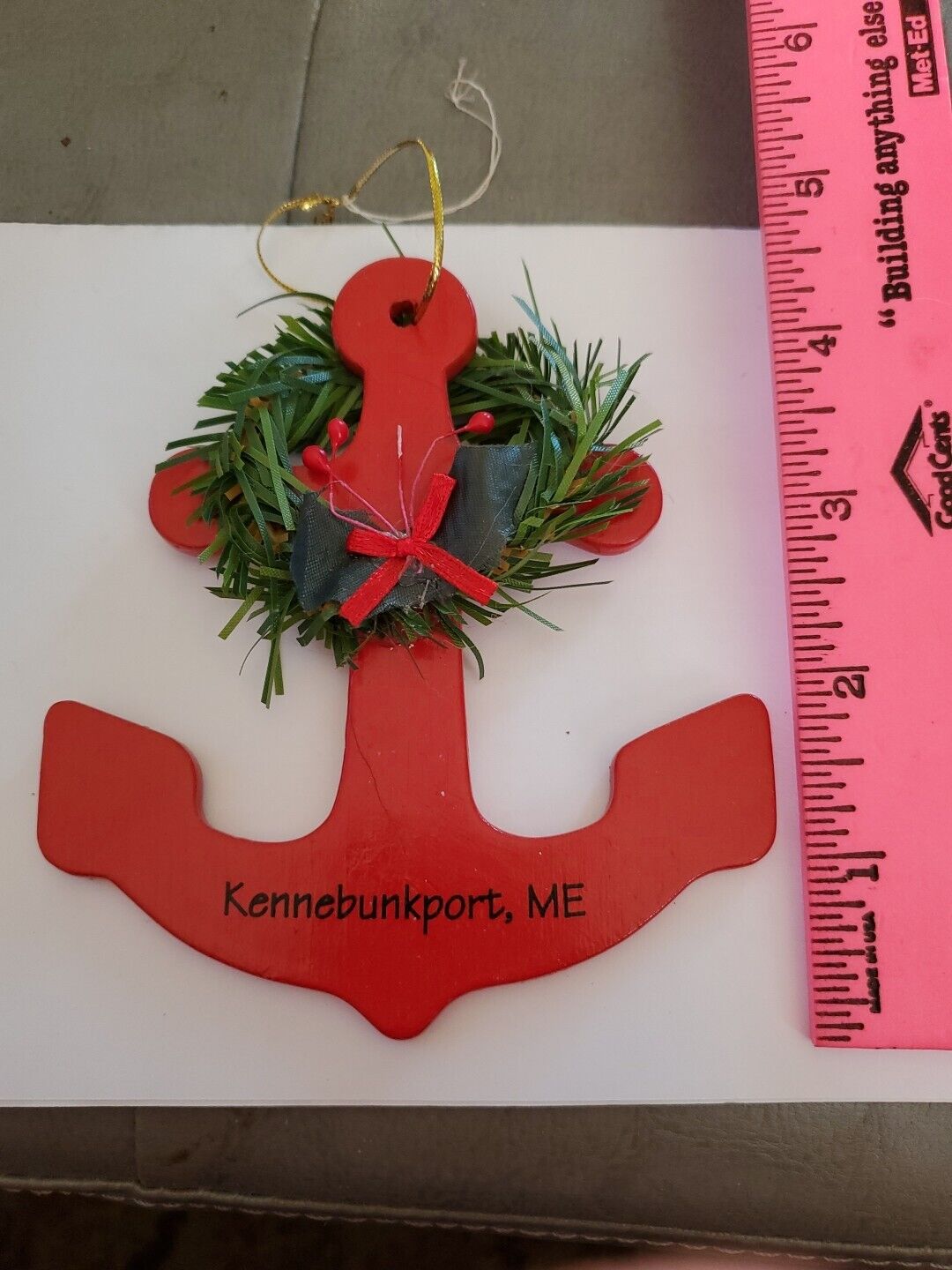  KenneBunkport Maine Christmas Tree Ornament Anchor ⚓️ Boat Ship Wood