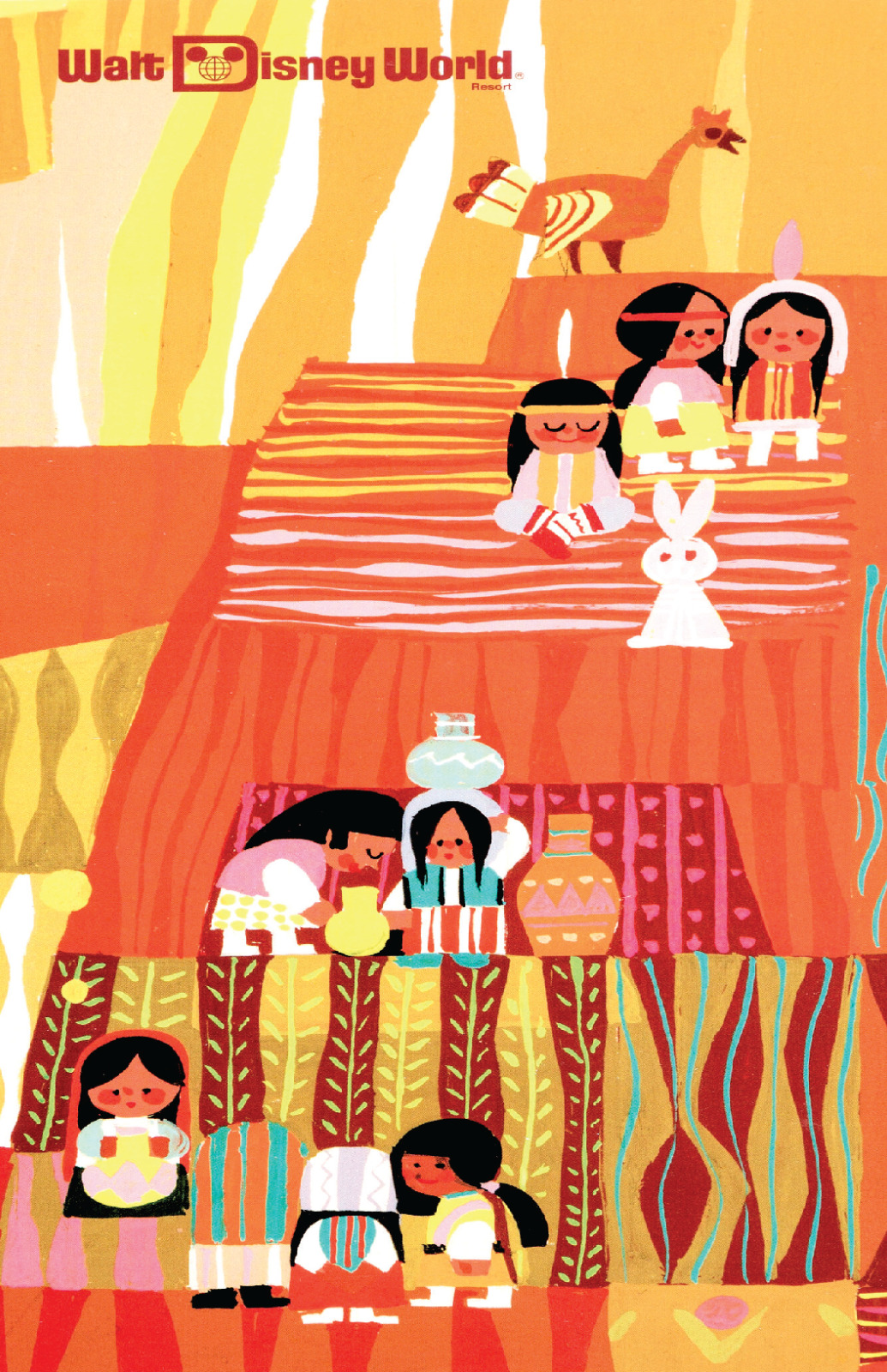 Walt Disney World Contemporary Hotel Mary Blair Indian Art Poster Print 11x17