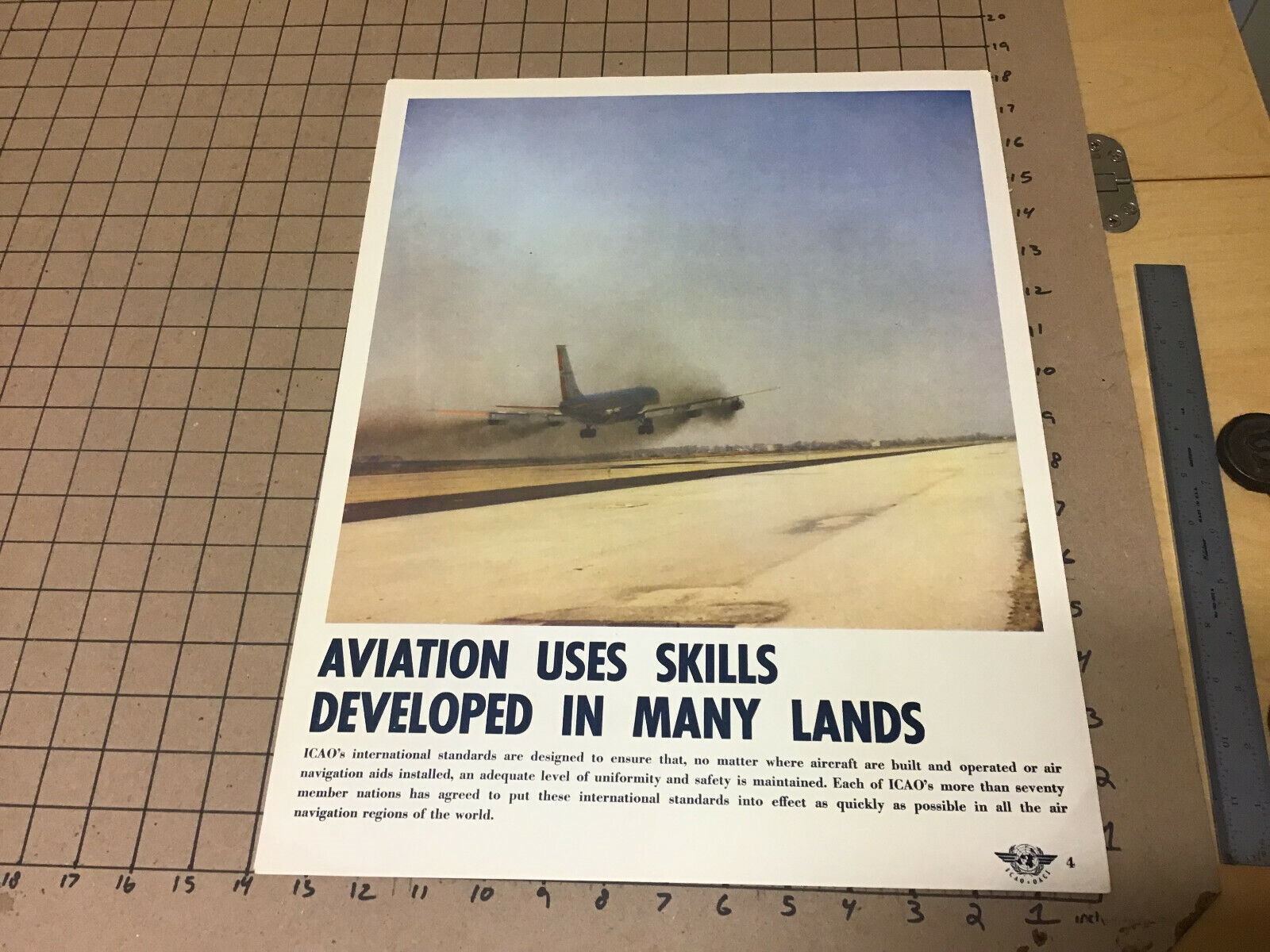original 1956 international civil aviation organization Poster: Aviation skills
