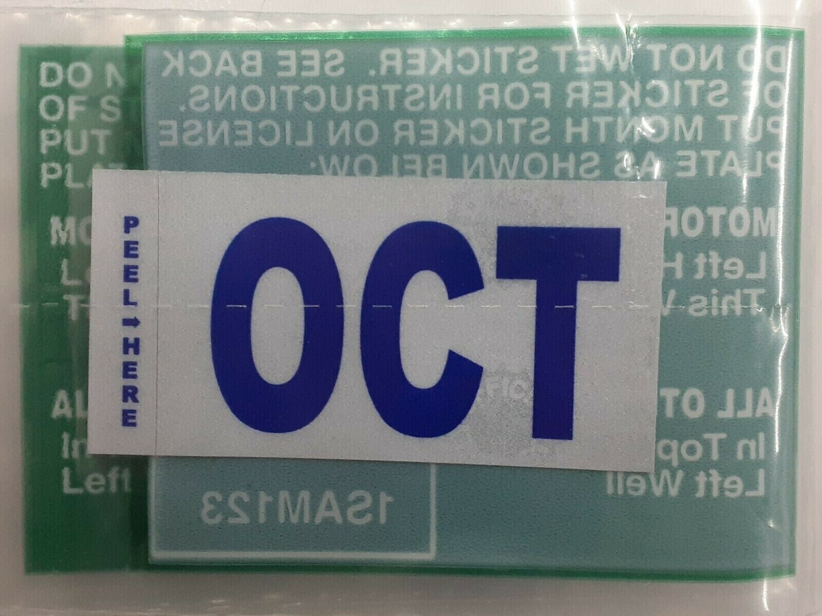 DMV MONTH TAG STICKER OCTOBER / OCT CALIFORNIA DMV LICENSE PLATE ORIGINAL TAG