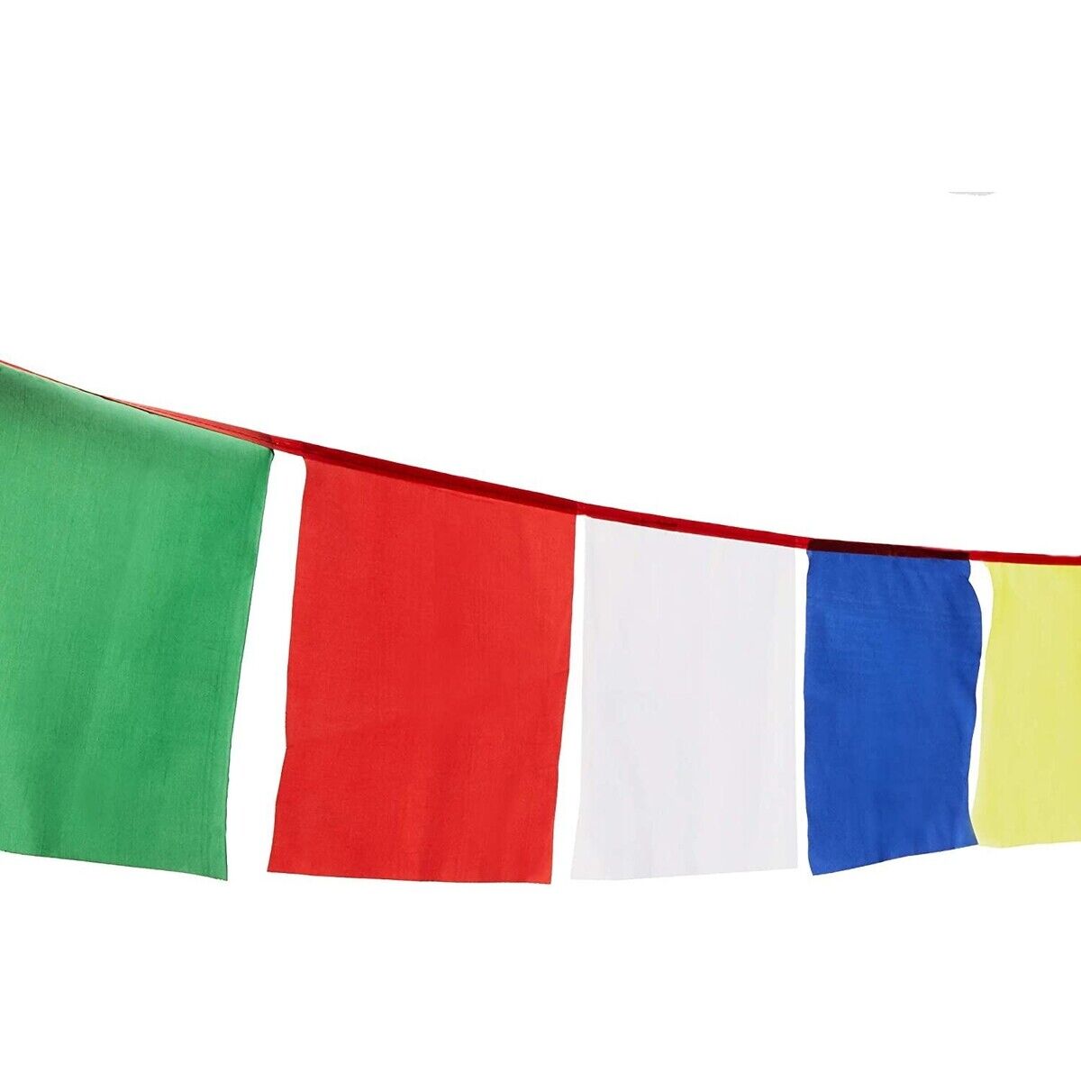 25 Tibetan Prayer Flags, Traditional Design with 5 Element Colors, 9.5 x 9.5 In
