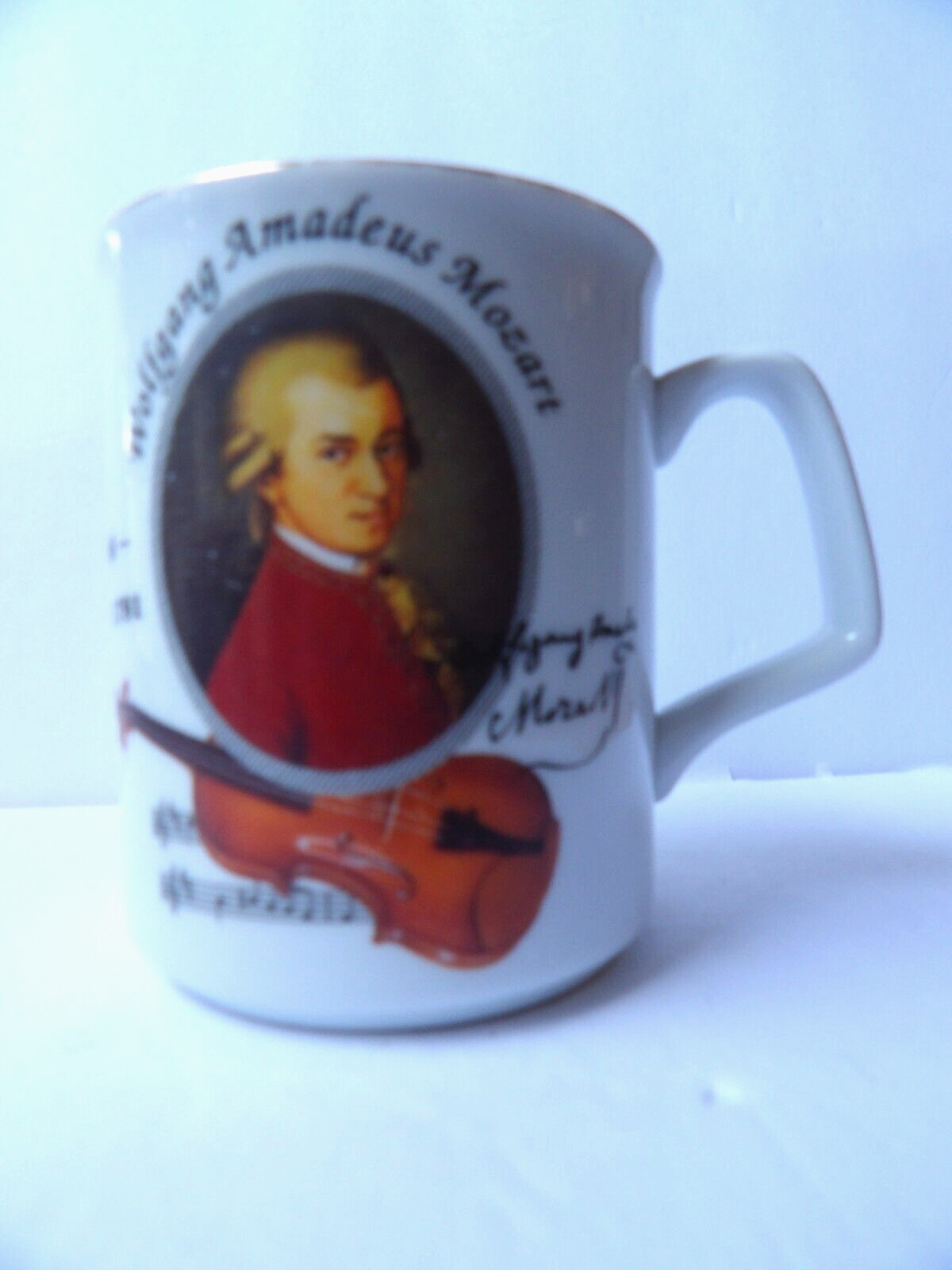 Wolfgang Amadeus Mozart Coffee Mug Reutter Porzellan