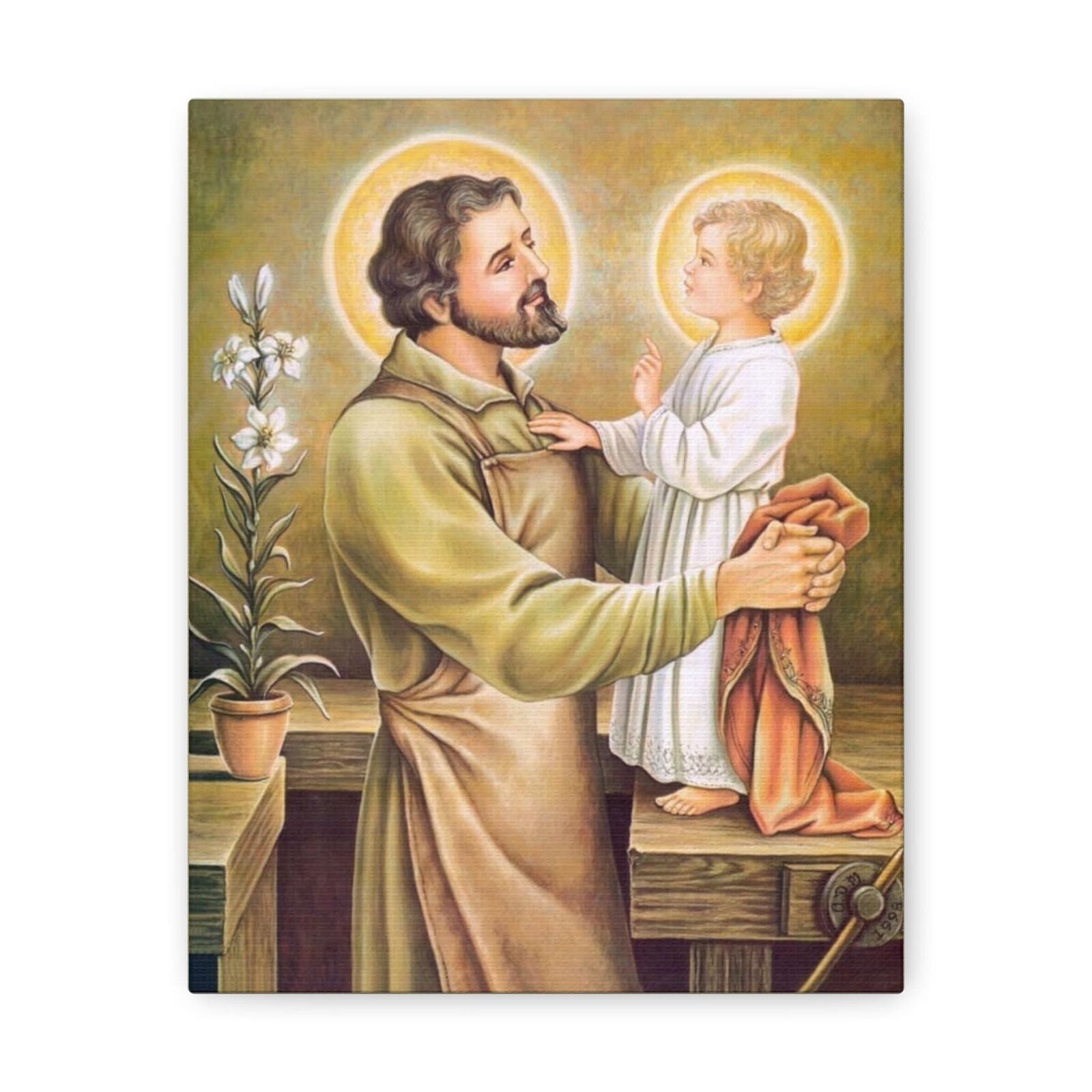 8x10 St Joseph the Worker Confirmation Gift Canvas Catholic Wallart home decor