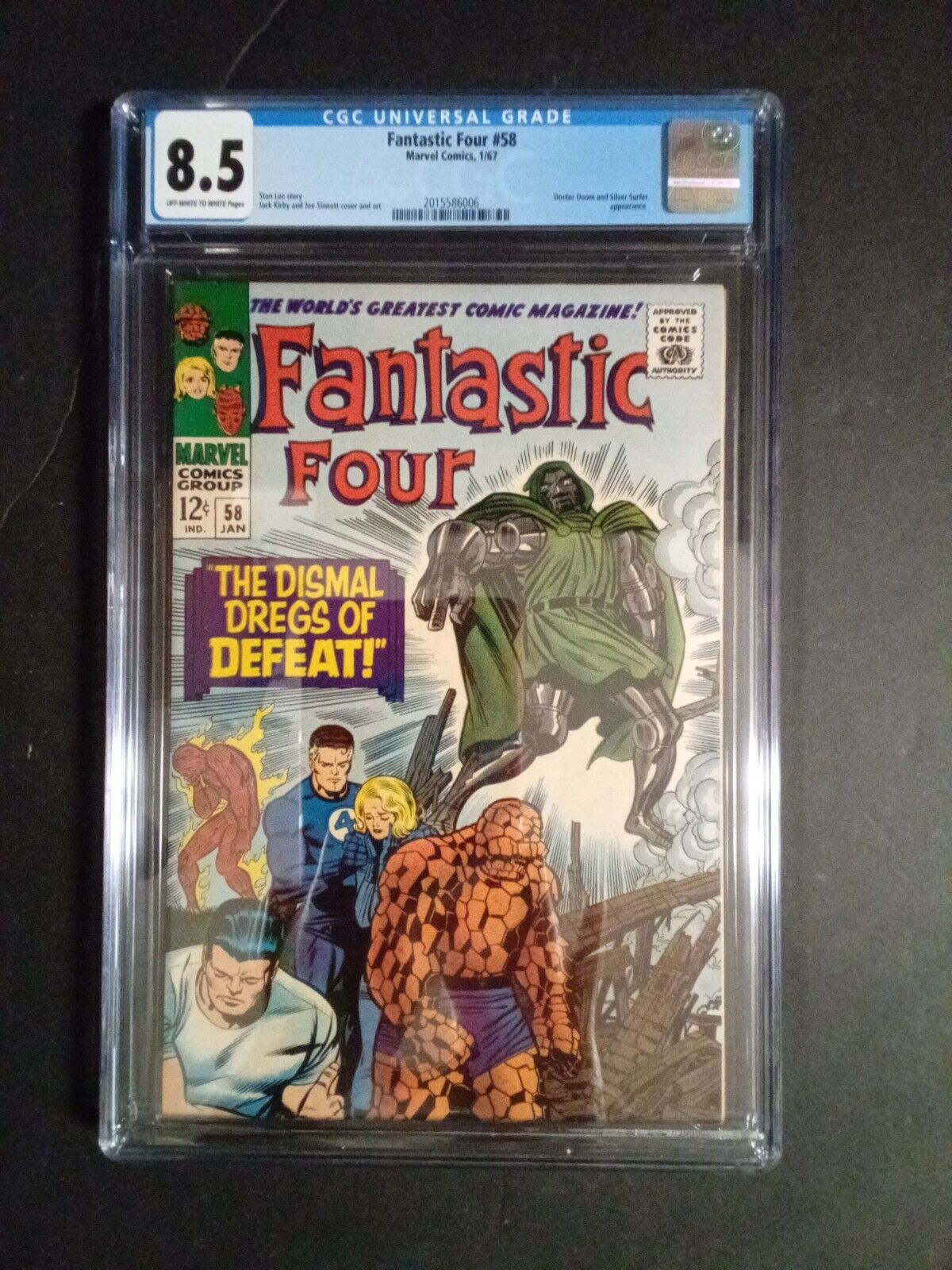 FANTASTIC FOUR #58 CGC 8.5 Doctor Doom and Silver Surfer Appearance 