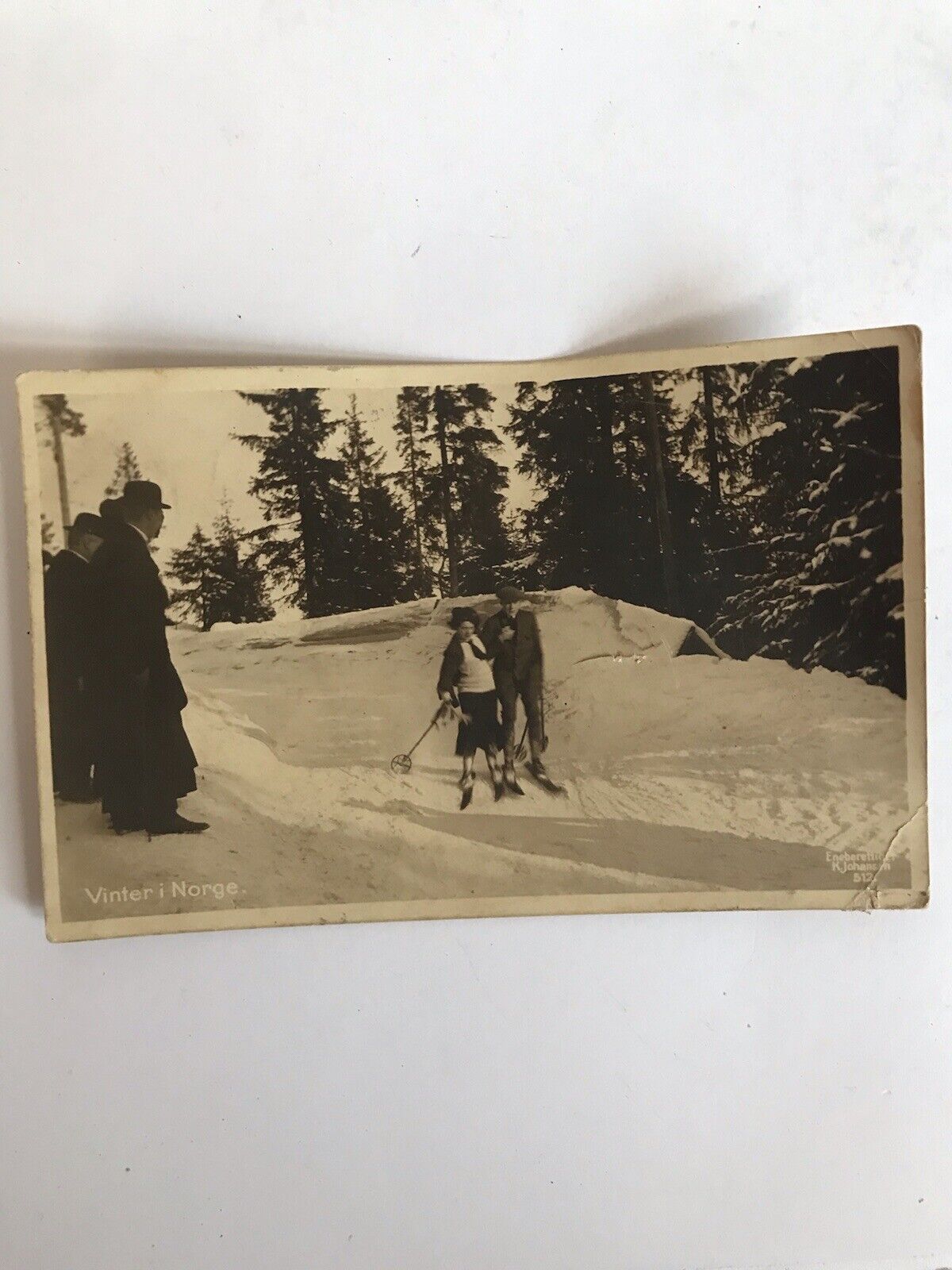 Vinter I Norge Antique German Postcard 1900s Skiing Slalom Nice 1 Day Ship👍