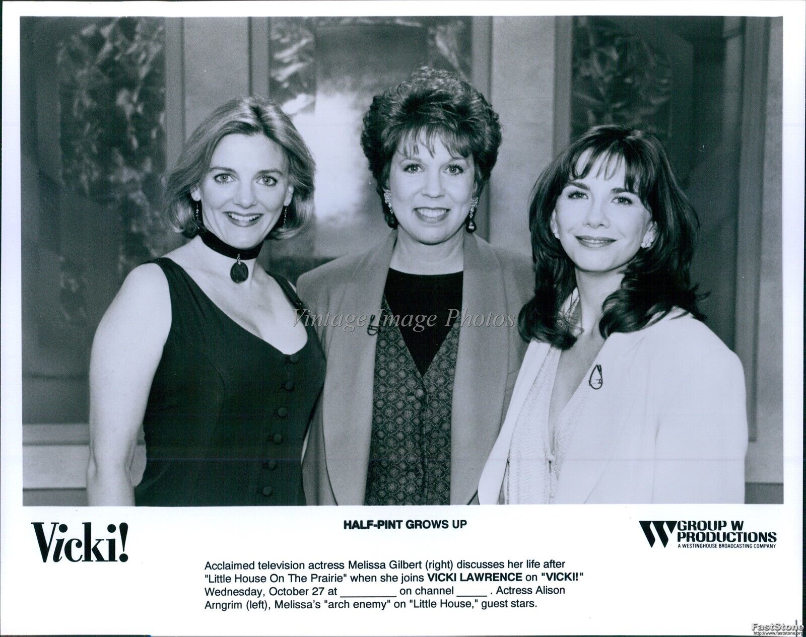 1993 Melissa Gilbert Alison Arngrim With Vicki Lawrence Television Photo 8X10