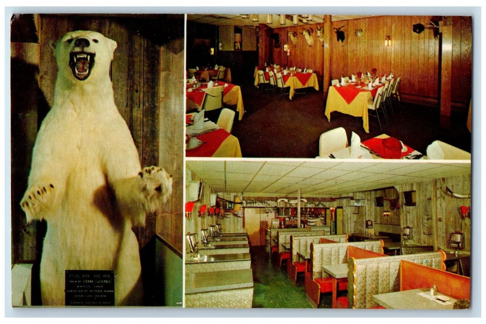 c1950\'s Frank\'s Steak House & Dining Room Restaurant Newport Vermont VT Postcard