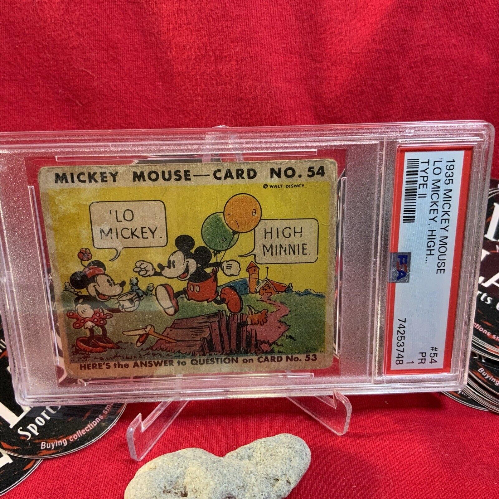 1935 Mickey Mouse Gum Card Type II Lo Mickey High #54 Walt Disney PSA PR 1