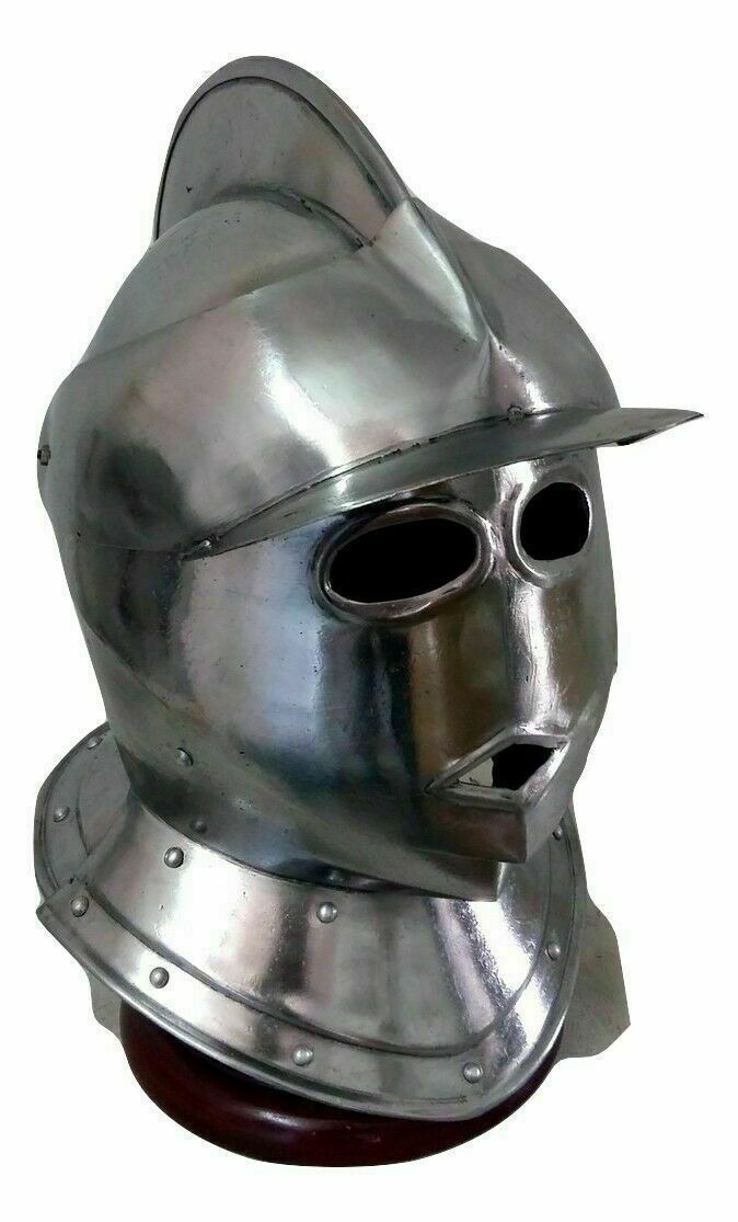 18G Larp Steel Armor Collectibles Knight Medieval European Closed Helmet Replica