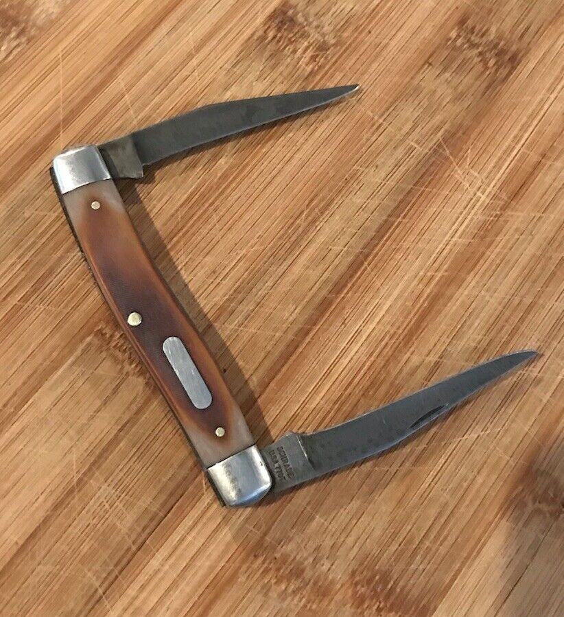 Vintage Schrade USA Old Timer 770T Muskrat 2 Blade Folding Knife Good Shape