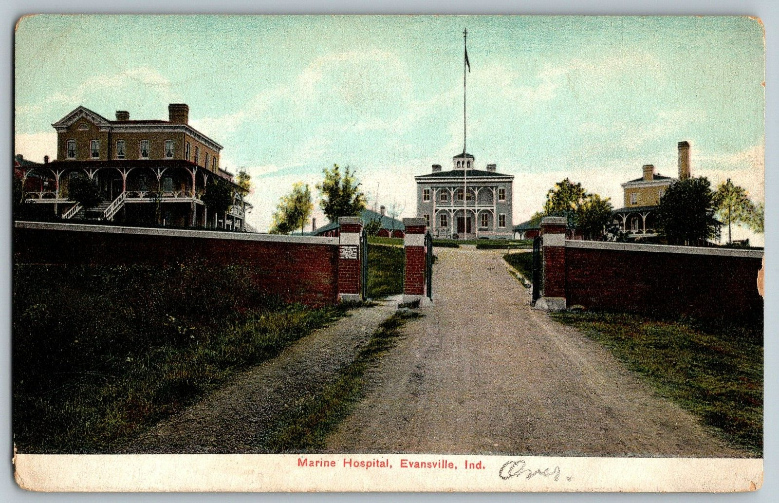 Evansville, Indiana - Marine Hospital - Vintage Postcard - Unposted