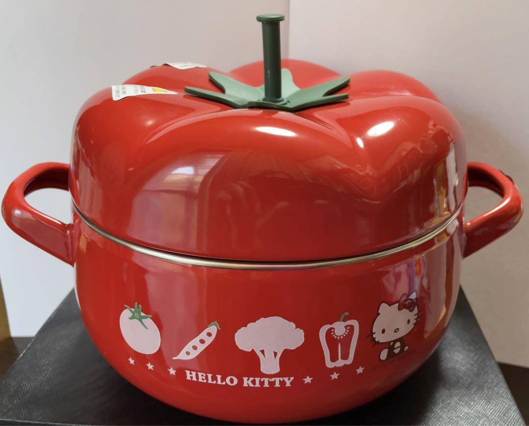 Sanrio Hello Kitty Tomato-shaped Enamel Pot Limited Rare Unused Retro Vintage