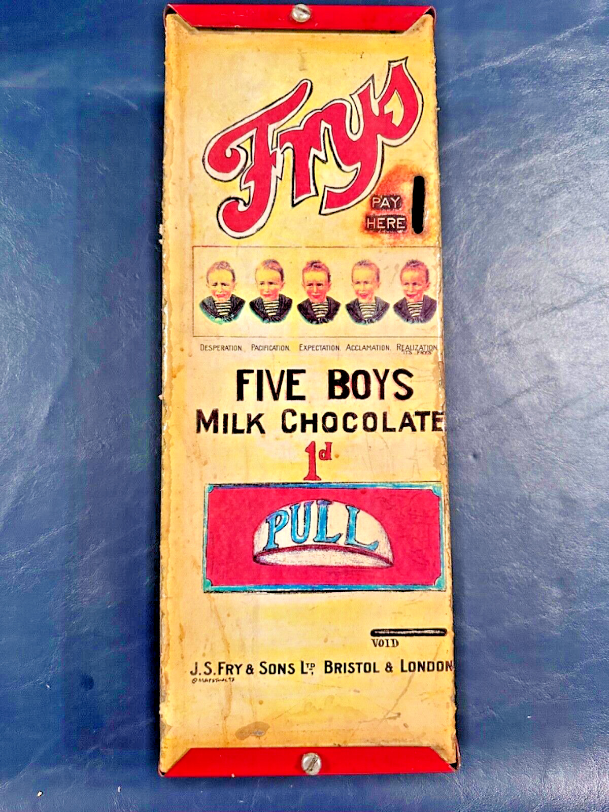 Vintage Original Fry's Chocolate Five Boys Money Box - Very Rare 