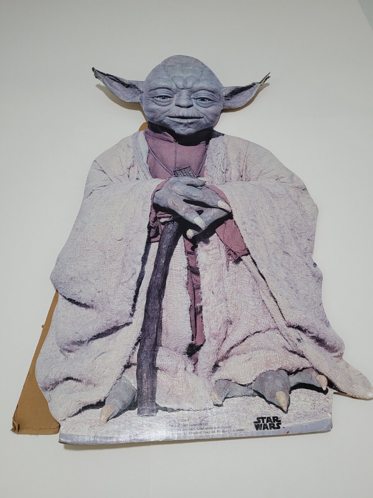 Vintage 1995 Yoda Jedi Master Official Movie Star Wars Cardboard Cutout Standup