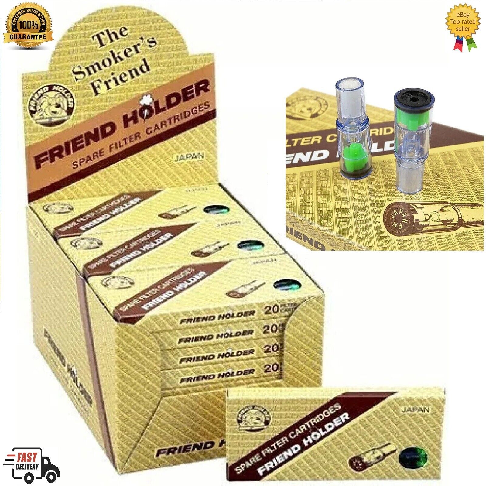Friend Holder Cig. Spare Filter Cartridges 24 x Packs (Full Box) 480 Filters
