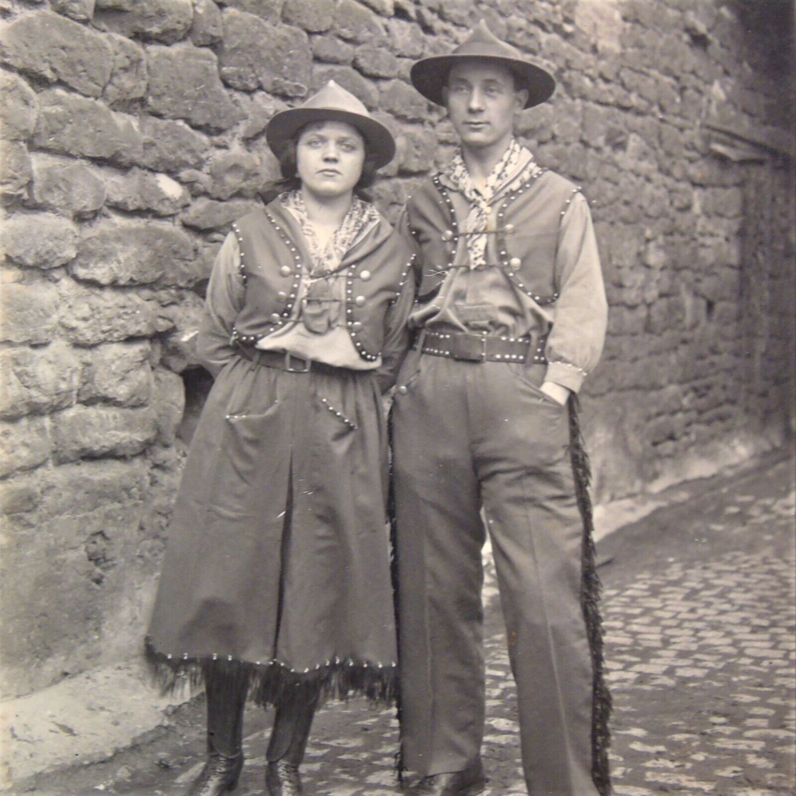 Vintage 1930s Photograph  Germany Couple In Traditional Costumes 