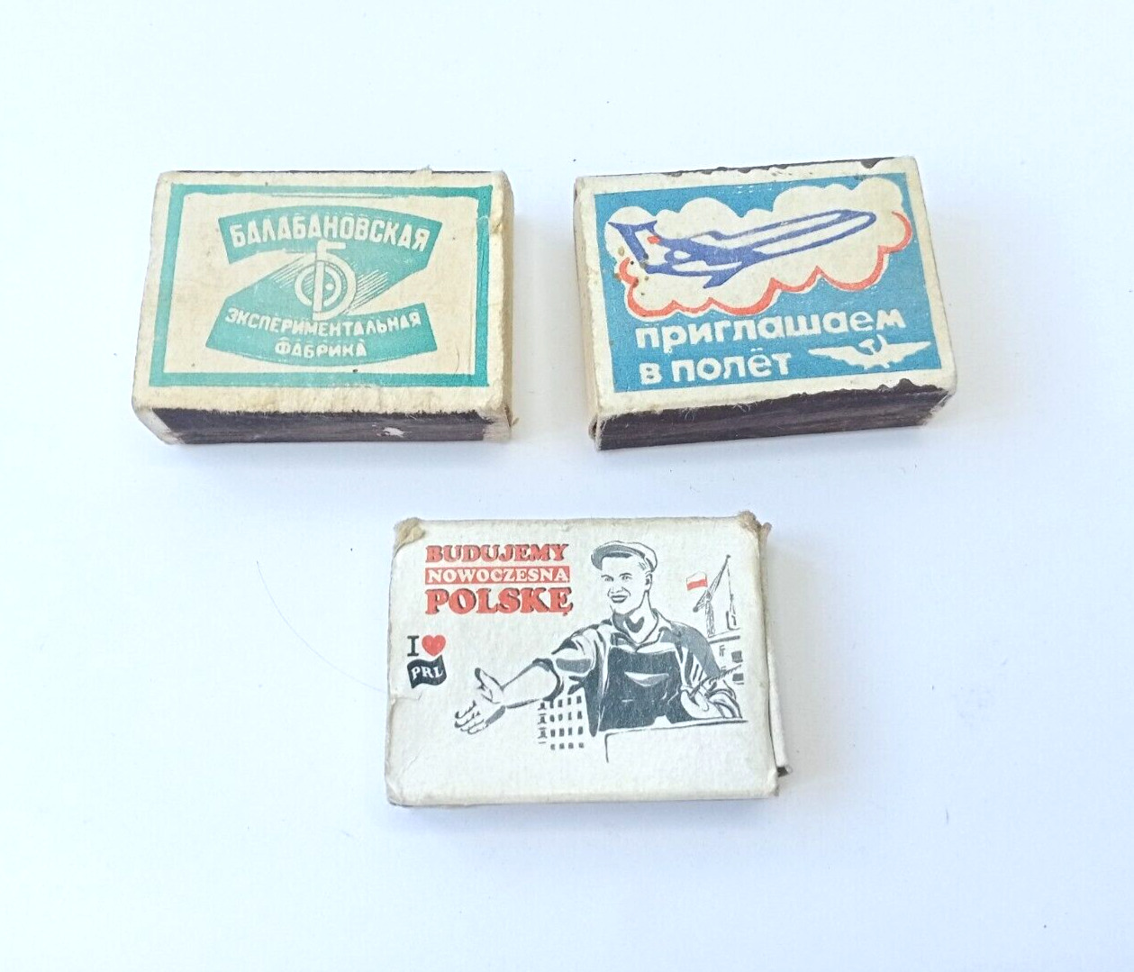 Matchbooks Vintage Polish We Invite You Fly Aeroflot Balabanovskaya Factory