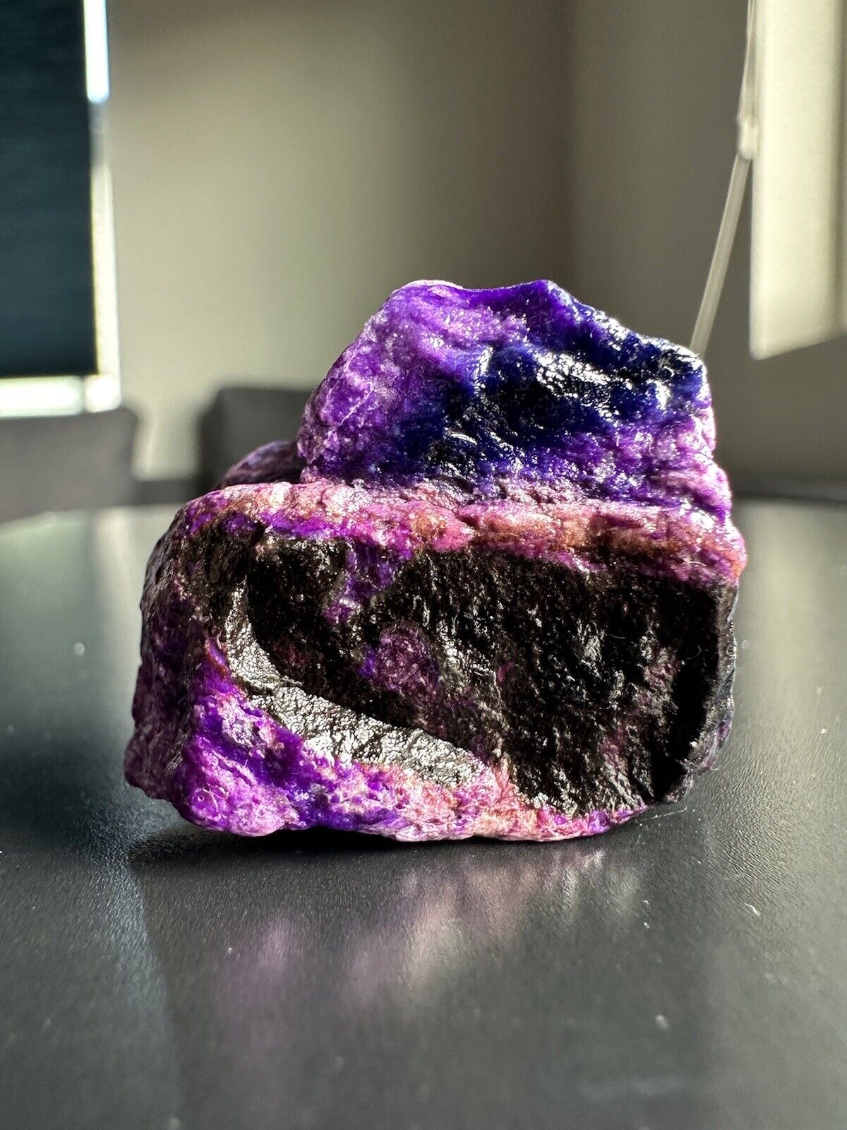 EXCEPTIONAL TOP QUALITY PURPLE SUGILITE ROUGH AND BLUE RARE RICHTERITE CRYSTAL
